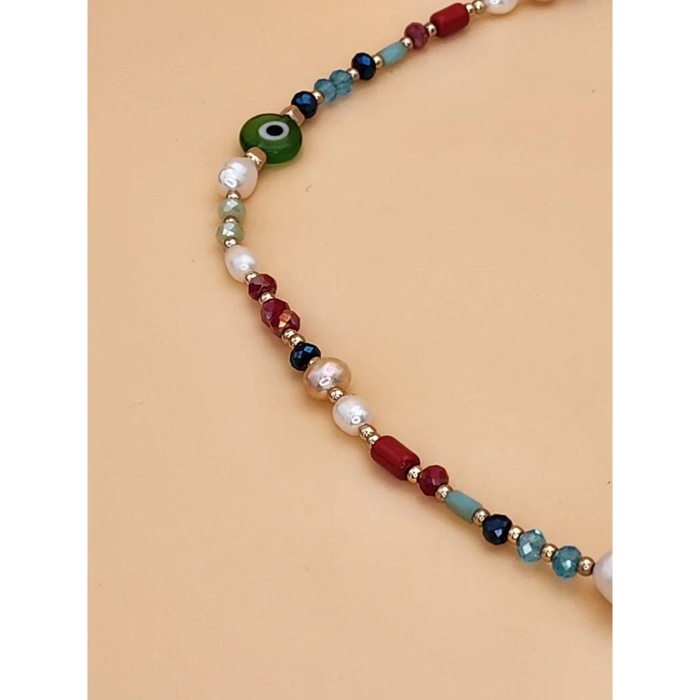 MAYOL Signed Baroque Pearls 24k Gold Plated, Semiprecious & Glass Beads Necklace